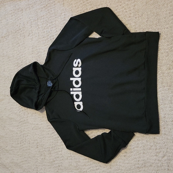 ADIDAS~ Hooded Sweatshirt, Black, L - Picture 3 of 5